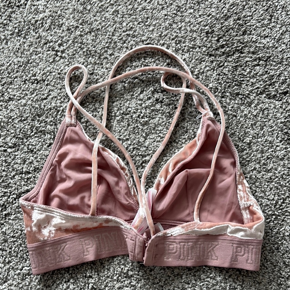 PINK Victoria's Secret Pink Velvet Triangle Bra - Picture 2 of 2